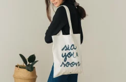 AAC Texteis SA Small Tote Bag - Sea You Soon Natural Bags
