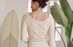 AAC Texteis SA Kelly - Pointelle Mixed Stripes Ecru