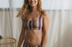 Barcelgest Swimwear Damas Top - Retro Stripes