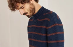 AAC Texteis SA Sale Kalpati - Navy/Brown Stripes