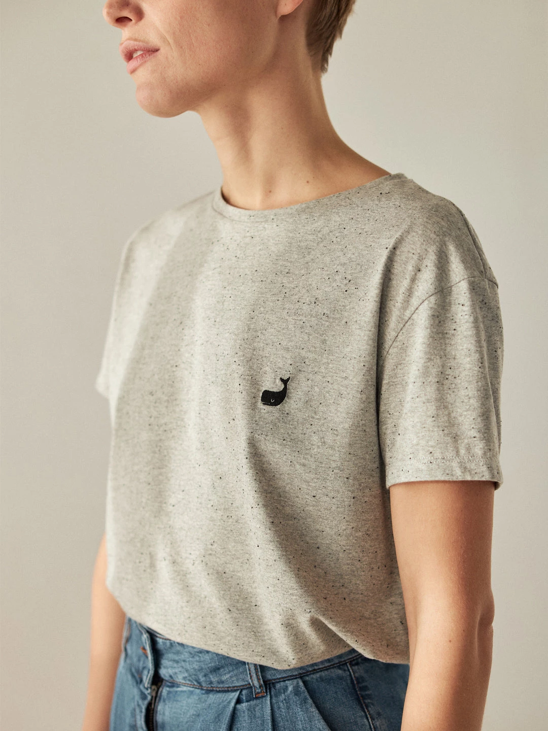 AAC Texteis SA Ustica - Melange Grey With Black Neps Last Units 6 AAC Texteis SA Ustica - Melange Grey With Black Neps Last Units