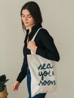 AAC Texteis SA Small Tote Bag - Sea You Soon Natural Bags