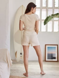 AAC Texteis SA Sherose - Pointelle Mixed Stripes Ecru