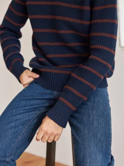 AAC Texteis SA Sale Kalpati - Navy/Brown Stripes