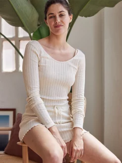 AAC Texteis SA Kelly - Pointelle Mixed Stripes Ecru