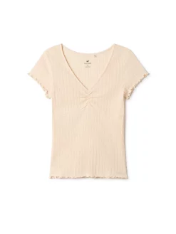 AAC Texteis SA New In Sandy - Pointelle Mixed Stripes Ecru