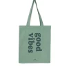 AAC Texteis SA Small Tote Bag - Good Vibes Sage Green Bags 2 AAC Texteis SA Small Tote Bag - Good Vibes Sage Green Bags